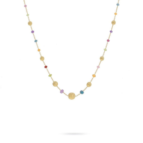 Marco Bicego Jewelry - 18K Yellow Gold and Multi - Colored Gemstone Necklace | Manfredi Jewels