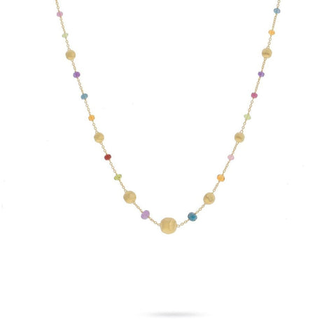 18K Yellow Gold and Multi-Colored Gemstone Necklace
