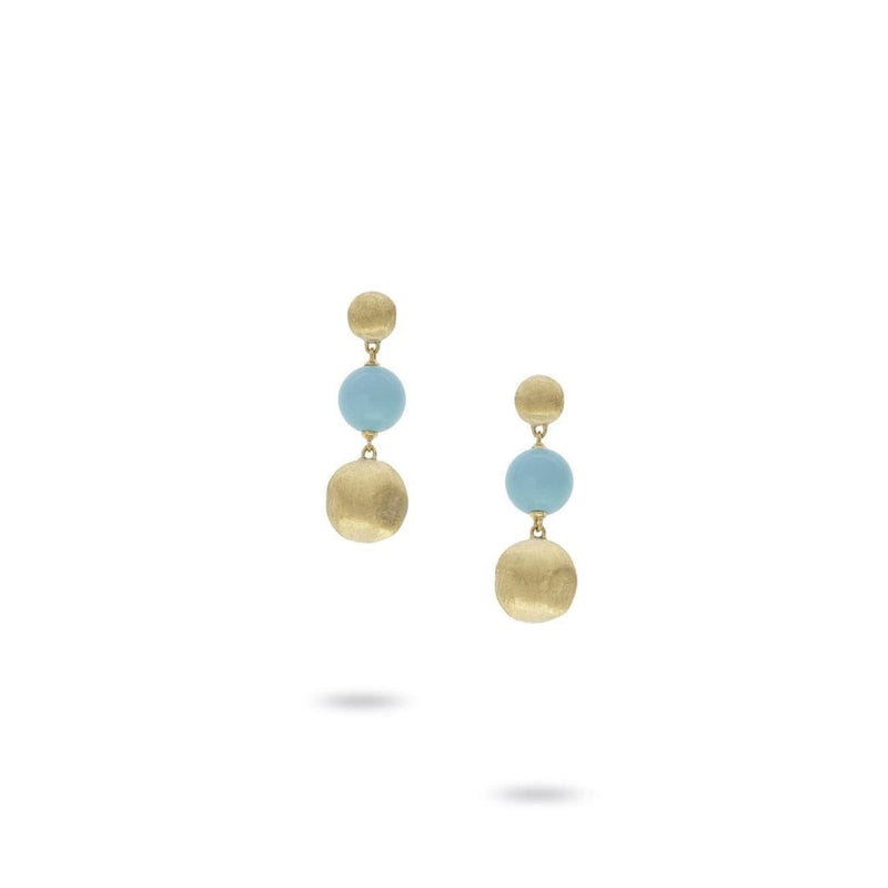 Marco Bicego Jewelry - 18K Yellow Gold and Turquoise Drop Earrings | Manfredi Jewels