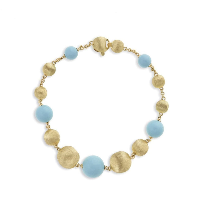 Marco Bicego Jewelry - 18K Yellow Gold and Turquoise Mixed Bead Bracelet | Manfredi Jewels