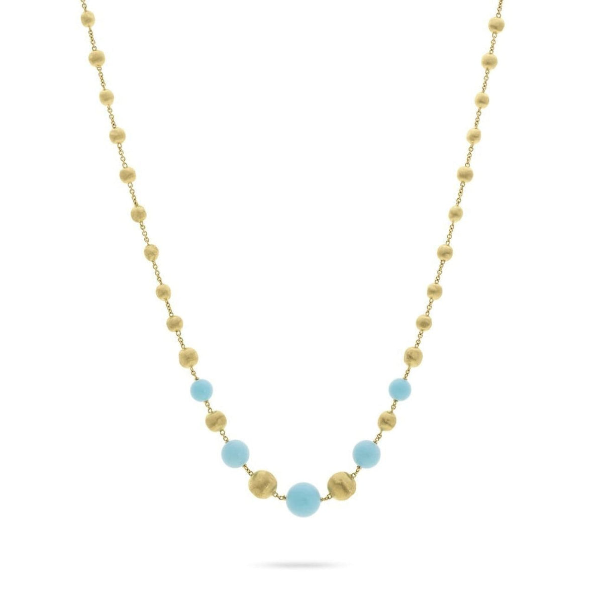Marco Bicego Jewelry - 18K Yellow Gold and Turquoise Short Necklace | Manfredi Jewels