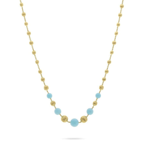 Marco Bicego Jewelry - 18K Yellow Gold and Turquoise Short Necklace | Manfredi Jewels