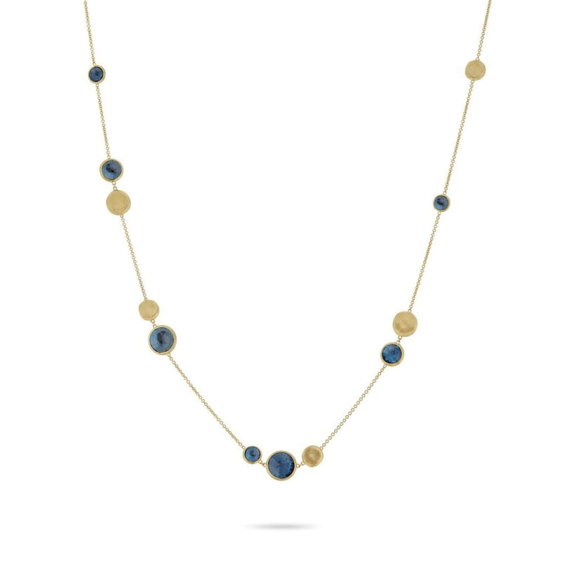 Marco Bicego Jewelry - 18K Yellow Gold Bead & London Blue Topaz Necklace | Manfredi Jewels