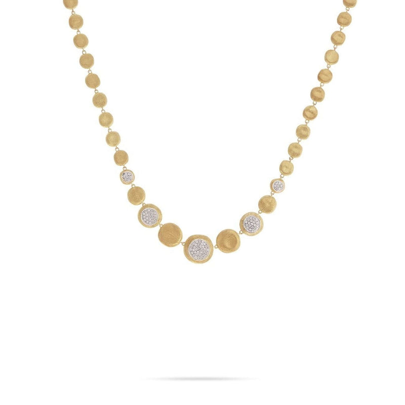 Marco Bicego Jewelry - 18K Yellow Gold Diamond Graduated Necklace | Manfredi Jewels