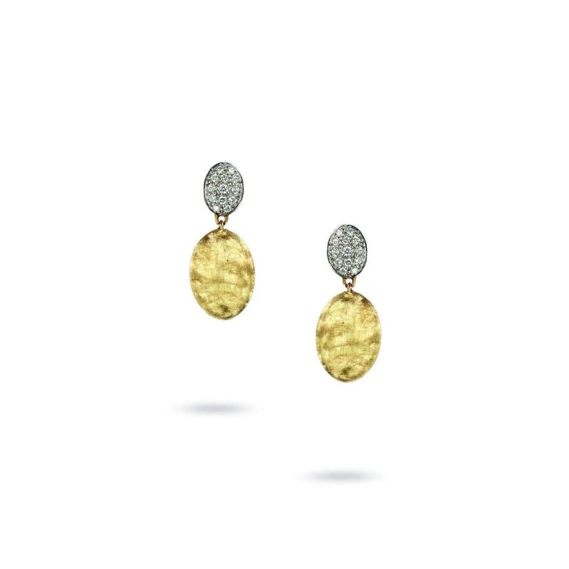 Marco Bicego Jewelry - 18K Yellow Gold & Diamond Pave Drop Earrings | Manfredi Jewels
