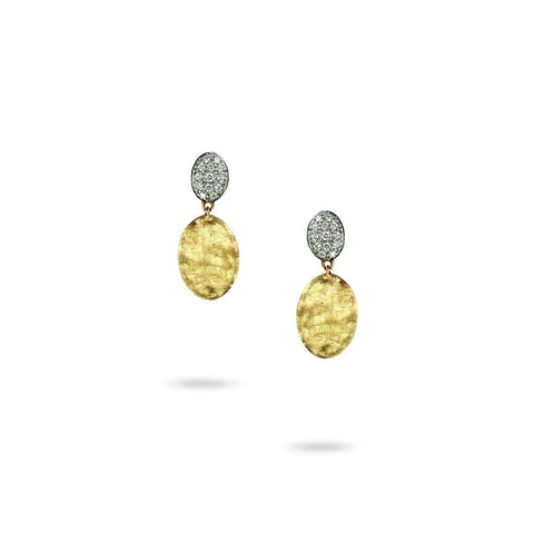 18K Yellow Gold & Diamond Pave Drop Earrings