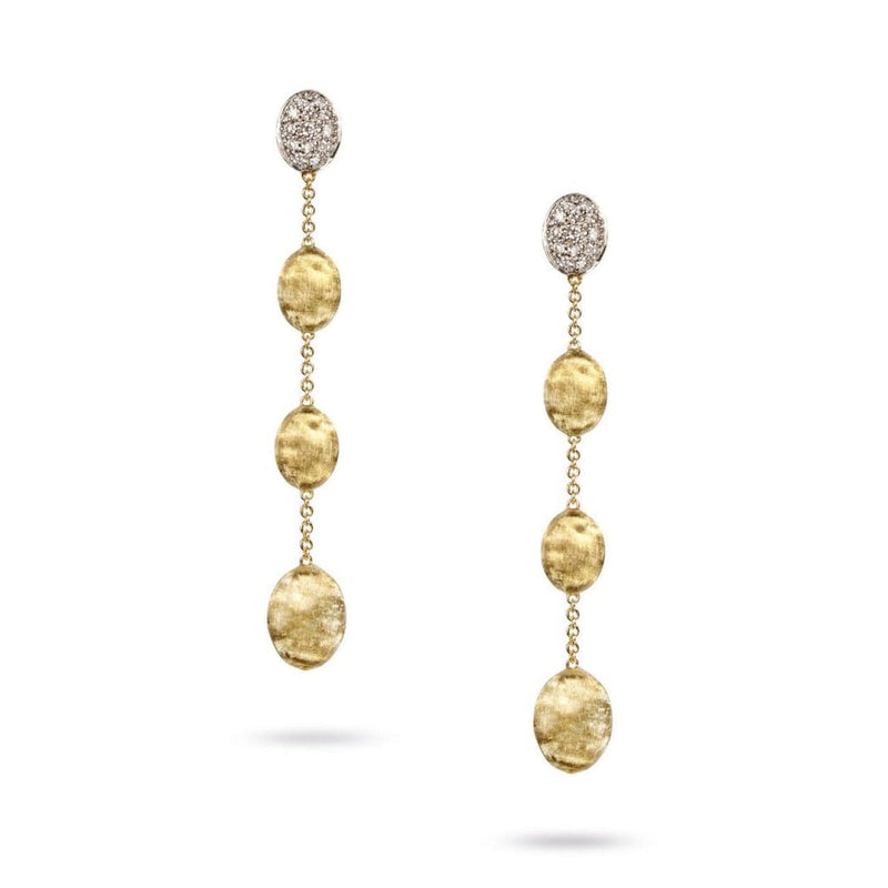 Marco Bicego Jewelry - 18K Yellow Gold & Diamond Pave Four Drop Earrings | Manfredi Jewels