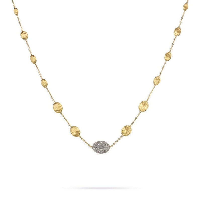 Marco Bicego Jewelry - 18K Yellow Gold & Diamond Pave Graduated Short Necklace | Manfredi Jewels