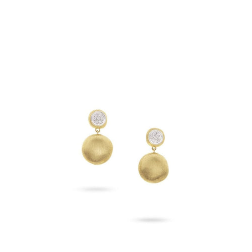 Marco Bicego Jewelry - 18K Yellow Gold Diamond Small Drop Earrings | Manfredi Jewels
