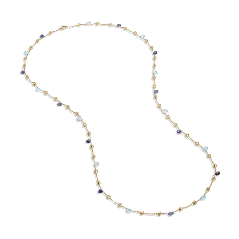 Marco Bicego Jewelry - 18k yellow gold IOLITE & BLUE TOPAZ 36 PARADISE NECKLACE | Manfredi Jewels