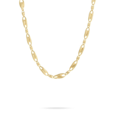 18K YELLOW GOLD LARGE ALTERNATING LIN CHAIN NECKLACE
