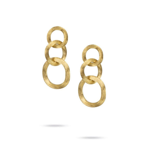 18K Yellow Gold Link Drop Earrings