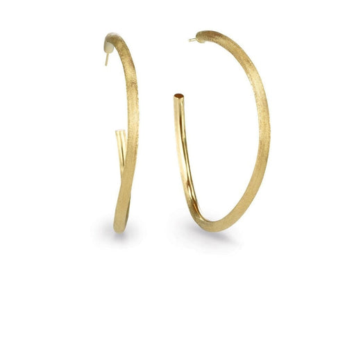 Marco Bicego Jewelry - 18K Yellow Gold Link Medium Narrow Hoop Earrings | Manfredi Jewels