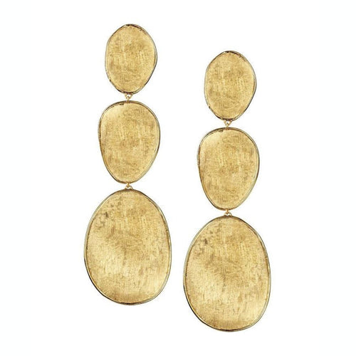 Marco Bicego Jewelry - 18K Yellow Gold Lunaria Three Drop Earrings | Manfredi Jewels