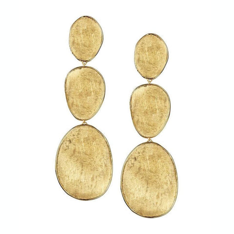 18K Yellow Gold Lunaria Three Drop Earrings