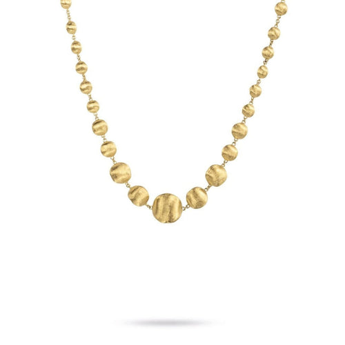 Marco Bicego Jewelry - 18K Yellow Gold Mixed Bead Medium Collar Necklace | Manfredi Jewels