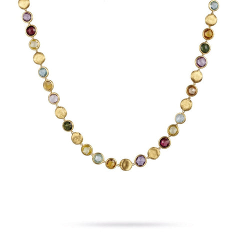 18K Yellow Gold & Mixed Gemstones Collar Necklace
