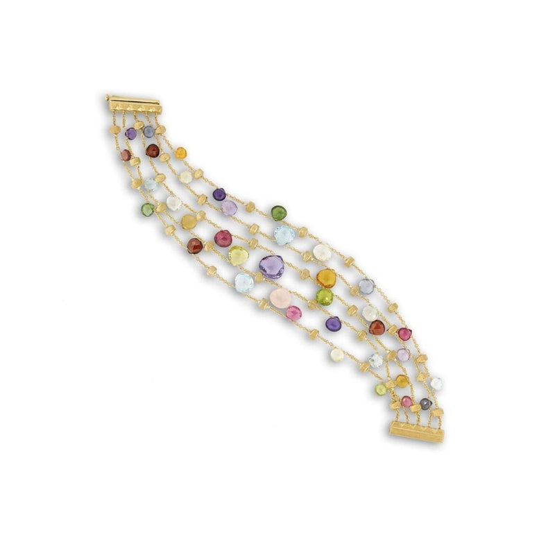 Marco Bicego Jewelry - 18K Yellow Gold & Mixed Stone Five Strand Graduated Bracelet | Manfredi Jewels