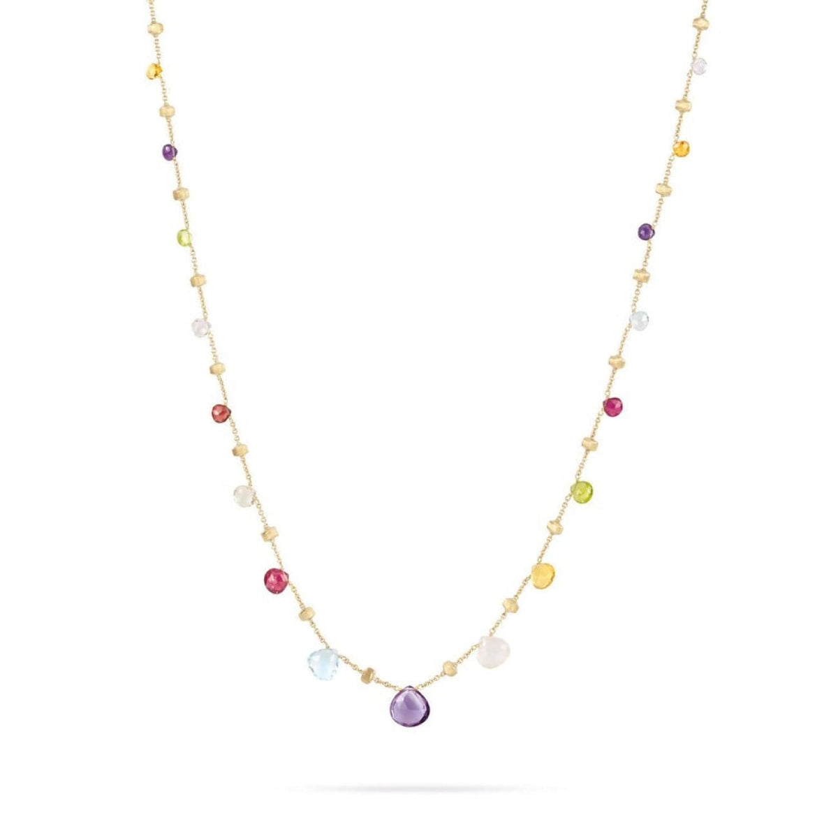 Marco Bicego Jewelry - 18K Yellow Gold & Mixed Stone Graduated Short Necklace | Manfredi Jewels