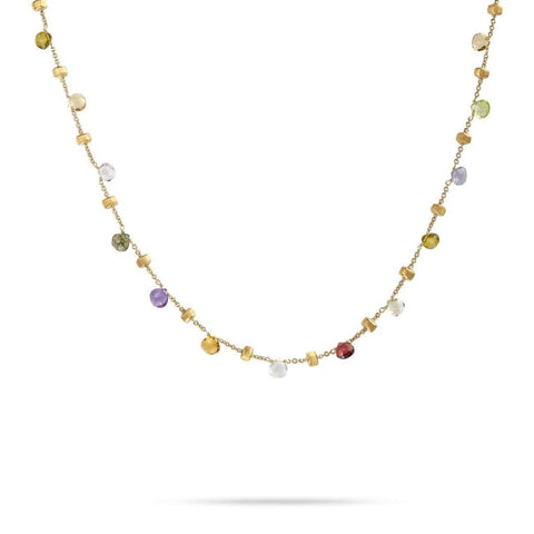 18K Yellow Gold & Mixed Stone Short Necklace