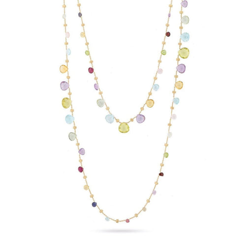 Marco Bicego Jewelry - 18K Yellow Gold & Mixed Stone Triple Wave Necklace | Manfredi Jewels