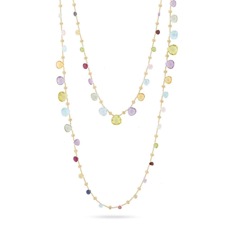 Marco Bicego Jewelry - 18K Yellow Gold & Mixed Stone Triple Wave Necklace | Manfredi Jewels