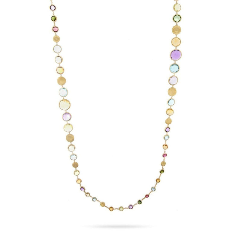 Marco Bicego Jewelry - 18K Yellow Gold Multicolor Gemstone Graduated Necklace | Manfredi Jewels