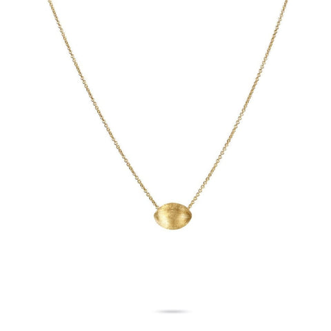 18K Yellow Gold Oval Bead Pendant