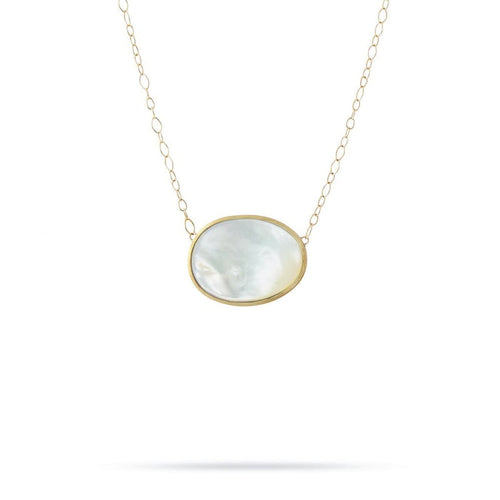 Marco Bicego Jewelry - 18K yellow gold pendant with white mother of pearl | Manfredi Jewels