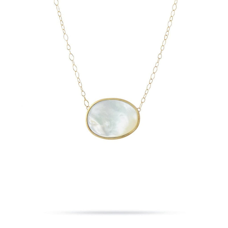 Marco Bicego Jewelry - 18K yellow gold pendant with white mother of pearl | Manfredi Jewels