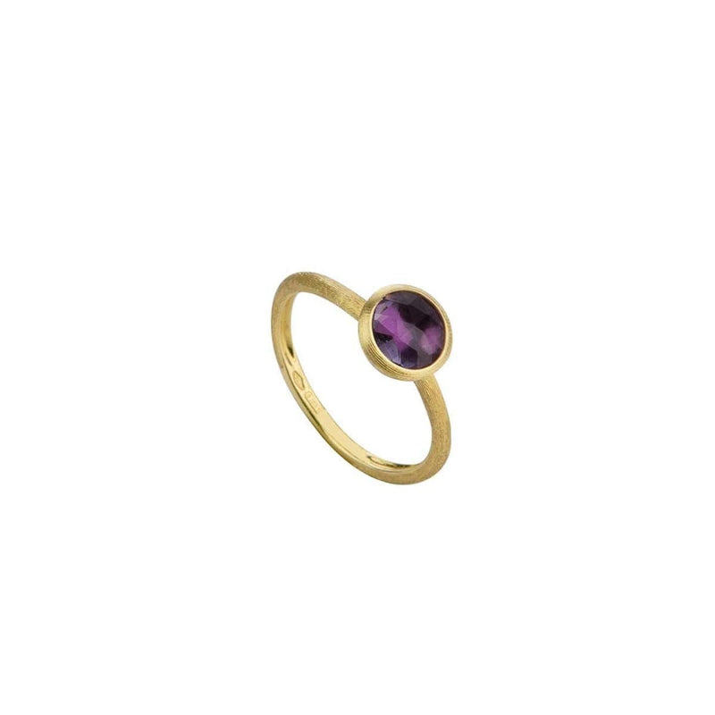 Marco Bicego Jewelry - 18K Yellow Gold & Rose Cut Cushion Amethyst Stackable Ring | Manfredi Jewels