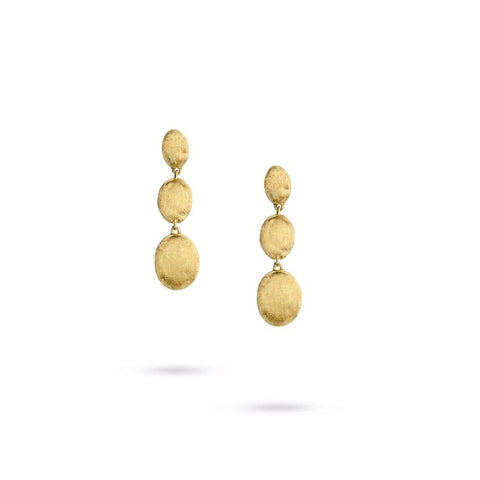 18K Yellow Gold Triple Drop Earrings