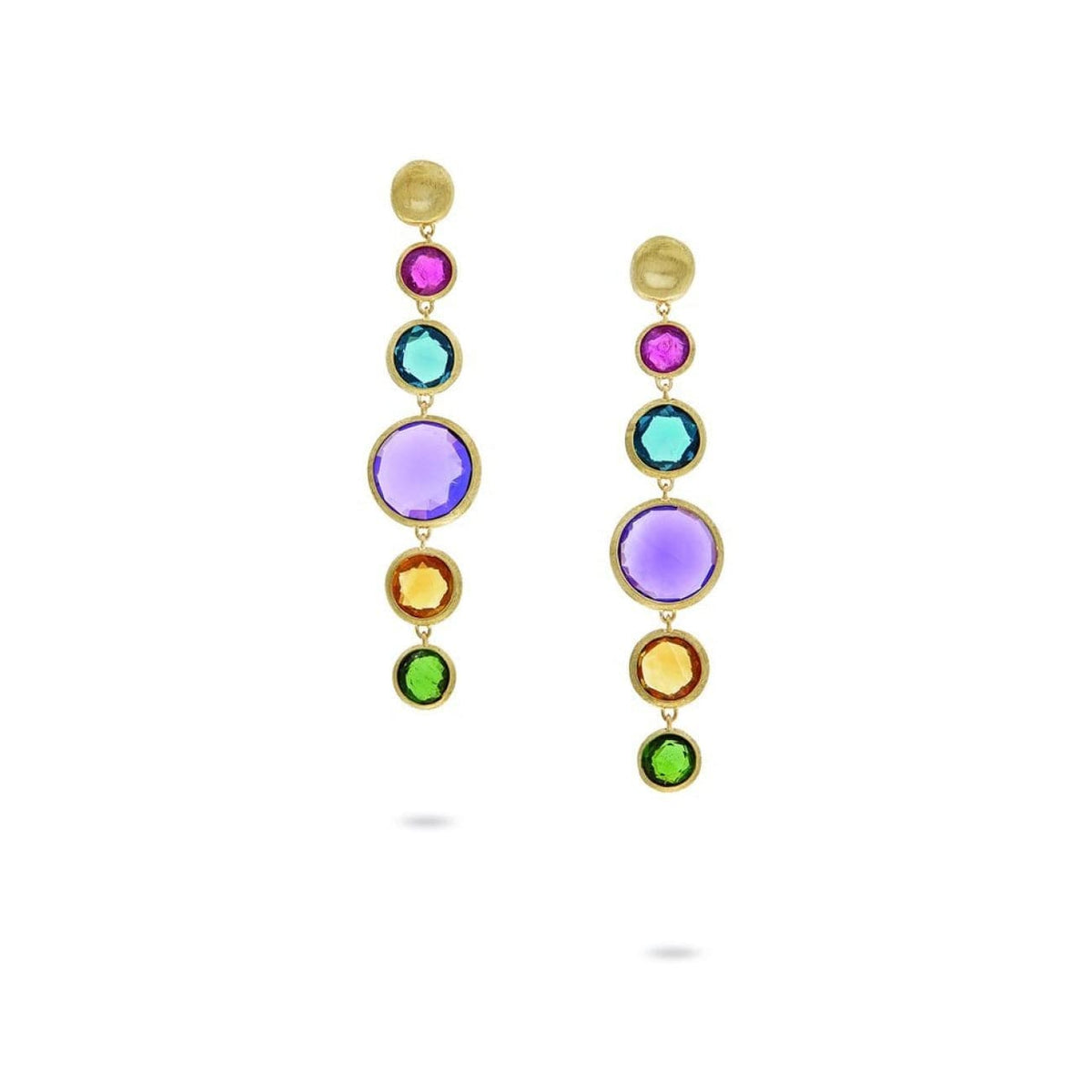 Marco Bicego Jewelry - 18K Yellow Gold with Bold Gemstone Drop Earrings | Manfredi Jewels