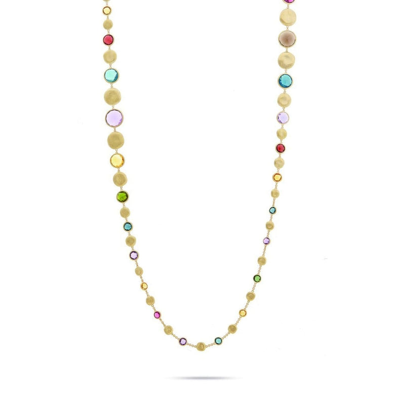 Marco Bicego Jewelry - 18K Yellow Gold with Bold Gemstone Graduated Long Necklace | Manfredi Jewels