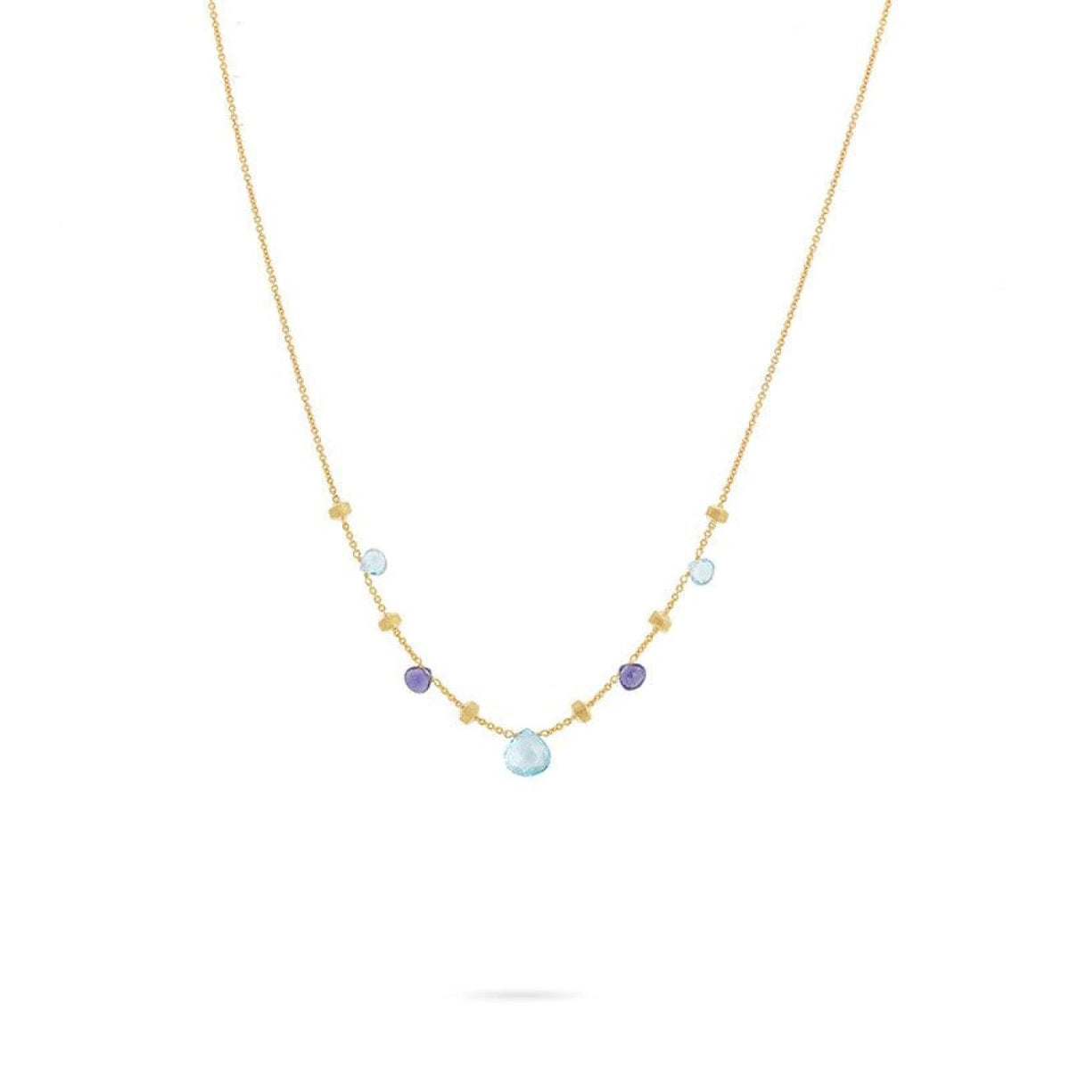 Marco Bicego Jewelry - 18KT YELLOW GOLD IOLITE & BLUE TOPAZ 16’’ PARADISE NECKLACE | Manfredi Jewels