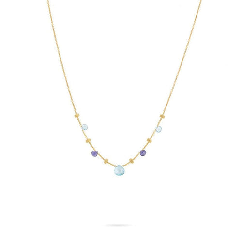 Marco Bicego Jewelry - 18KT YELLOW GOLD IOLITE & BLUE TOPAZ 16’ PARADISE NECKLACE | Manfredi Jewels