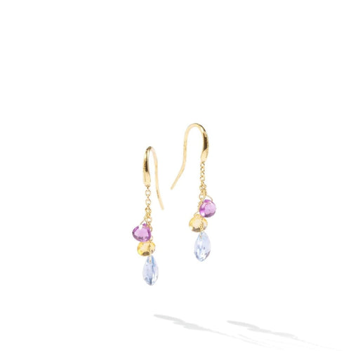 Marco Bicego Jewelry - 18KT YELLOW GOLD MIXED GEMSTONE PARADISE DROP EARRINGS | Manfredi Jewels