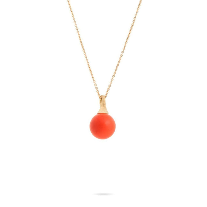 Marco Bicego Jewelry - Africa Boules 18K Yellow Gold and Coral Pendant | Manfredi Jewels
