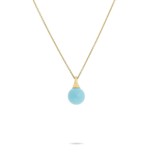 Marco Bicego Jewelry - Africa Boules 18K Yellow Gold and Turquoise Pendant | Manfredi Jewels
