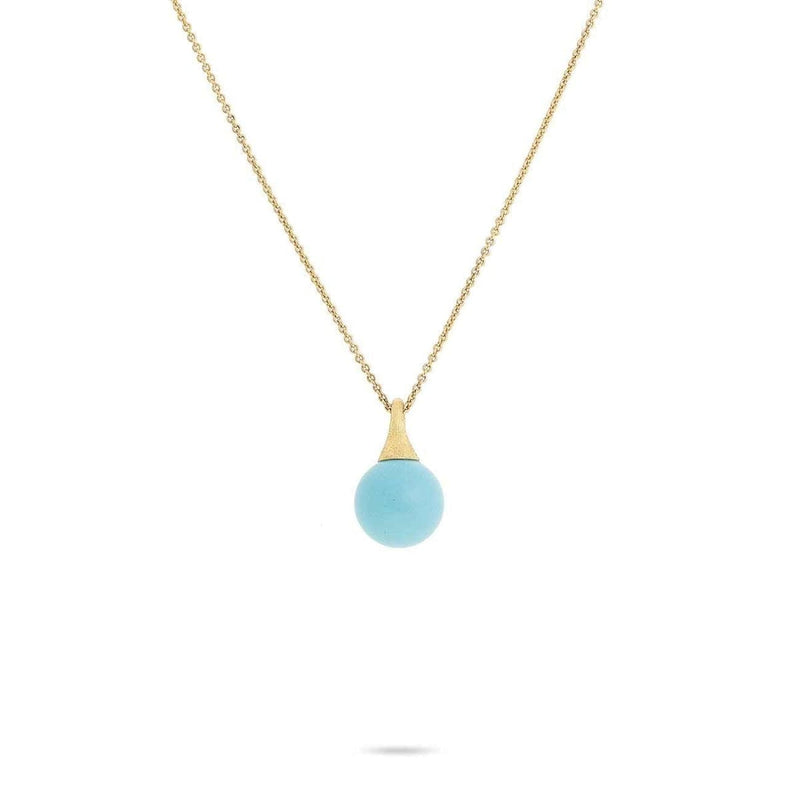 Marco Bicego Jewelry - Africa Boules 18K Yellow Gold and Turquoise Pendant | Manfredi Jewels