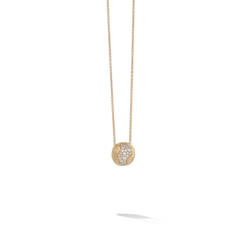 Marco Bicego Jewelry - Africa Collection 18K Yellow Gold and Diamond Medium Pendant Necklace | Manfredi Jewels