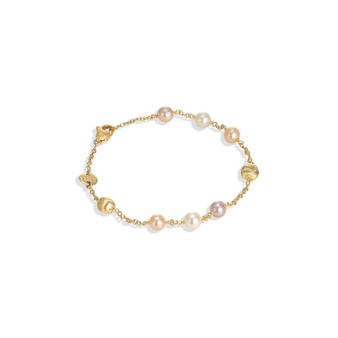 Africa Pearl Collection 18K Yellow Gold and Pearl Single Strand Bracelet