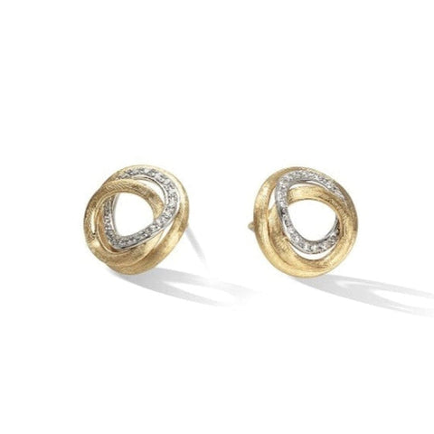 Jaipur Collection 18K Yellow Gold and Diamond Link Stud Earrings