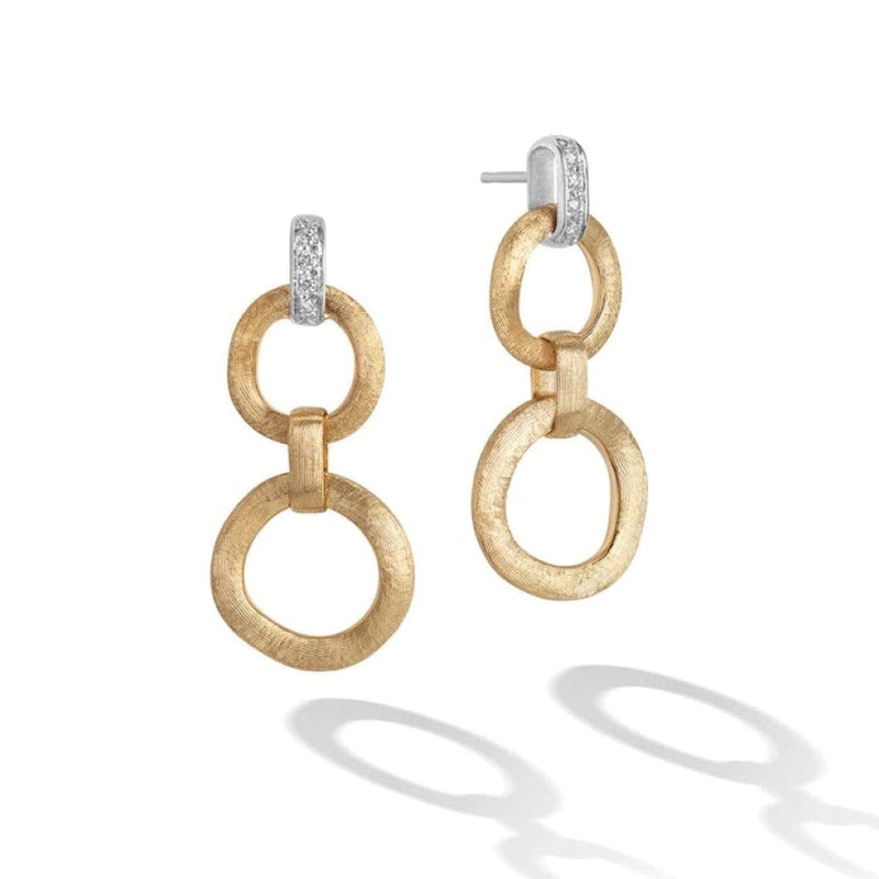 Marco Bicego Jewelry - Jaipur Collection 18K Yellow Gold Double Drop Earrings with Diamonds | Manfredi Jewels