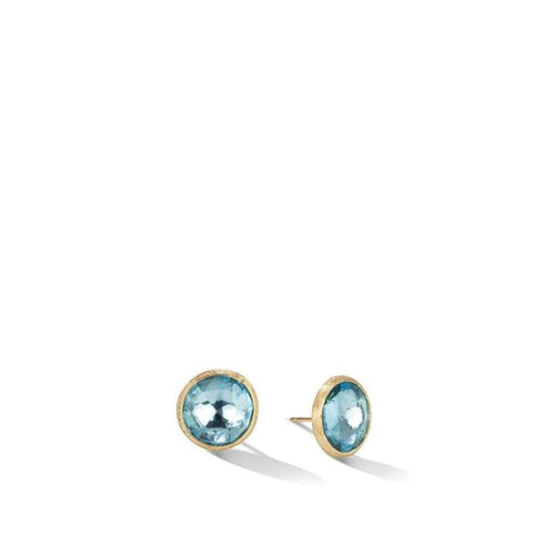 Marco Bicego Jewelry - Jaipur Color Collection 18K Yellow Gold and Blue Topaz Large Stud | Manfredi Jewels