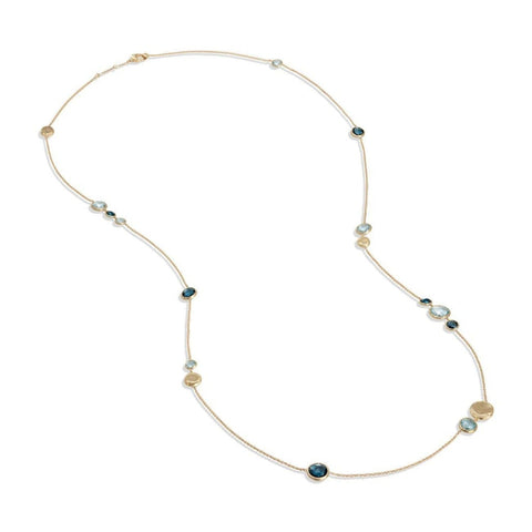 Jaipur Color Collection 18K Yellow Gold Mixed Blue Topaz Long Necklace