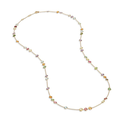 Marco Bicego Jewelry - Jaipur Color Collection 18K Yellow Gold Mixed Gemstone Small Bead Long Necklace | Manfredi Jewels