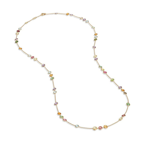 Jaipur Color Collection 18K Yellow Gold Mixed Gemstone Small Bead Long Necklace