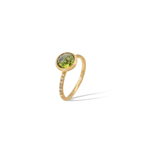 JAIPUR COLOR COLLECTION - 18K YELLOW GOLD PERIDOT AND DIAMOND STACKABLE RING