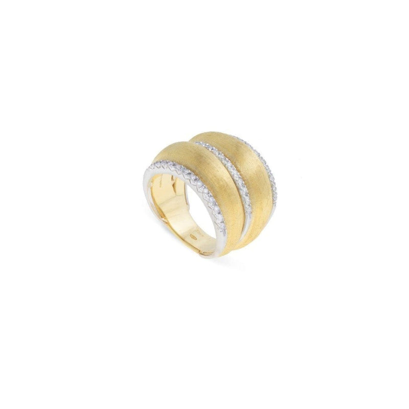 Marco Bicego Jewelry - Lucia 18K Yellow Gold and Diamond Double Dome Ring | Manfredi Jewels